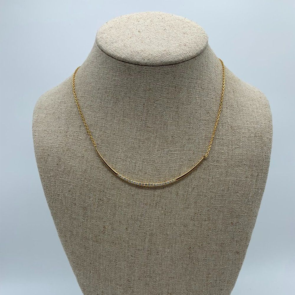 Stella & Dot Crescent Necklace with Pave Gold - Wear 2 Ways!
